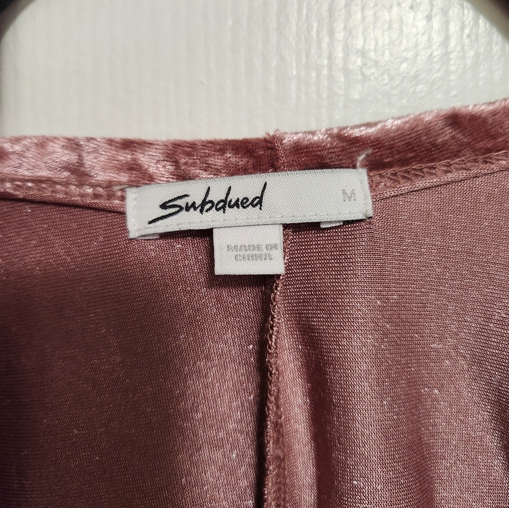 Subdued Mauve Raspberry Crushed Velvet Crop Top S… - image 3